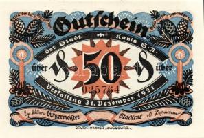 Német Birodalom/Weimari Köztársaság/ Kahla 1921. 50Pf(6x) 6klf db, teljes sor T:I