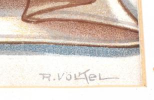 cca 1910 Reinhold Völkel (1873-1938): Figurale Malereien I. 'Plafond', 'Wandgemälde f...