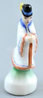 Herendi porcelán mini pásztor figura, kézzel festett, jelzett, hibátlan, m: 4 cm
