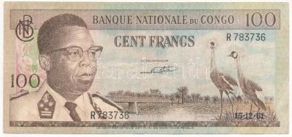 Kongói Demokratikus Köztársaság 1961. 100Fr T:III Congo Democratic Republic 1961. 100 Francs C:F Krause 6.