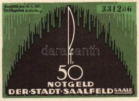 Német Birodalom/Weimari Köztársaság/ Saalfeld 1921. 50Pf(3x) 3klf db, teljes sor T:I