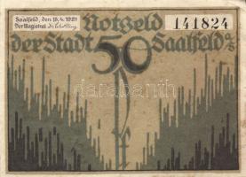 Német Birodalom/Weimari Köztársaság/ Saalfeld 1921. 50Pf(3x) 3klf db, teljes sor T:I