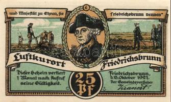 Német Birodalom/Weimari Köztársaság/ Friedrichsbrunn 1921. 25Pf(2x) + 50Pf(2x) + 75Pf(2x) 6klf db, teljes sor T:I