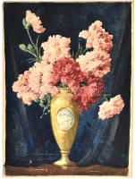 Komáromi Kacz Endréné (1883-1954): Virágcsendélet. Akvarell, papír, jelzett. lap alján apró felületi sérüléssel, 40,5×30,5 cm