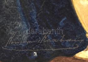 Komáromi Kacz Endréné (1883-1954): Virágcsendélet. Akvarell, papír, jelzett. lap alján apró felületi...