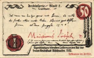 Német Birodalom/Weimari Köztársaság/ Mühlhausen 1921. 50Pf(5x) 5klf db, teljes sor T:I-