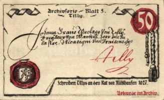 Német Birodalom/Weimari Köztársaság/ Mühlhausen 1921. 50Pf(5x) 5klf db, teljes sor T:I-