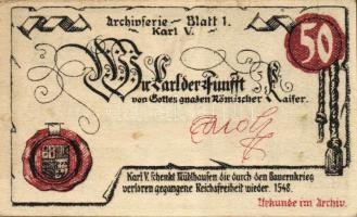 Német Birodalom/Weimari Köztársaság/ Mühlhausen 1921. 50Pf(5x) 5klf db, teljes sor T:I-