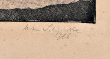 Max Schenke (1891-1957): Die Tänzerin (1916). Rézkarc, papír, jelzett, kopottas fa keretben, 25,5x31...