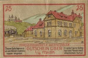 Német Birodalom/Weimari Köztársaság/ Wernigerode 1921. 25Pf + 50Pf + 75Pf 3klf db, teljes sor T:II