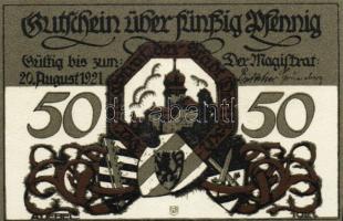 Német Birodalom/Weimari Köztársaság/ Delitzsch 1921. 50Pf(6x) 6klf db, teljes sor T:I