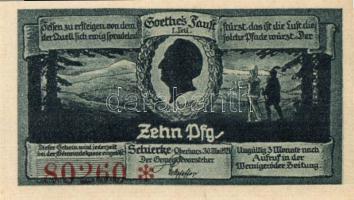 Német Birodalom/Weimari Köztársaság/ Schierke 1921. 10Pf(2x) + 25Pf(2x) 50Pf(2x) 6klf db, teljes sor T:I