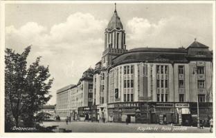 1932 Debrecen, Püspöki és posta paloták, bútorház, Soltész László üzlete