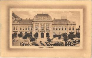 1913 Eger, Városháza, Glück József, Braun Adolf, Détsy N. és Rothschild, Lázár Jónás és Társai üzlete, gyógyszertár + FÜZESABONY P.U.