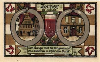 Német Birodalom/Weimari Köztársaság/ Zerbst 1921. 10Pf + 25Pf + 50Pf(6x) + 100Pf 9klf db, teljes sor...