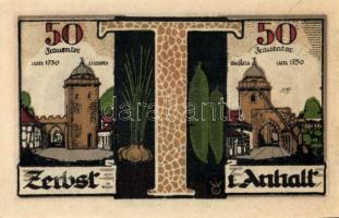 Német Birodalom/Weimari Köztársaság/ Zerbst 1921. 10Pf + 25Pf + 50Pf(6x) + 100Pf 9klf db, teljes sor...