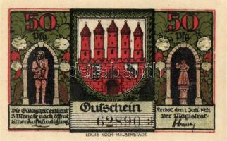 Német Birodalom/Weimari Köztársaság/ Zerbst 1921. 10Pf + 25Pf + 50Pf(6x) + 100Pf 9klf db, teljes sor...