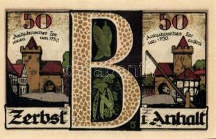 Német Birodalom/Weimari Köztársaság/ Zerbst 1921. 10Pf + 25Pf + 50Pf(6x) + 100Pf 9klf db, teljes sor...