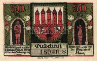 Német Birodalom/Weimari Köztársaság/ Zerbst 1921. 10Pf + 25Pf + 50Pf(6x) + 100Pf 9klf db, teljes sor...