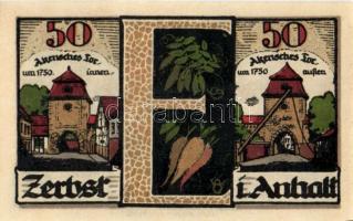 Német Birodalom/Weimari Köztársaság/ Zerbst 1921. 10Pf + 25Pf + 50Pf(6x) + 100Pf 9klf db, teljes sor...