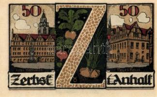 Német Birodalom/Weimari Köztársaság/ Zerbst 1921. 10Pf + 25Pf + 50Pf(6x) + 100Pf 9klf db, teljes sor...