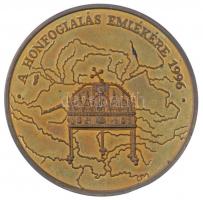 1996. "A Honfoglalás emlékére / Honteremtő hadjáratok" aranyozott emlékérem (42,5mm) T:1- ...