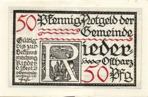 Német Birodalom/Weimari Köztársaság/ Rieder 1921. 50Pf(7x) 7klf db, teljes sor T:I