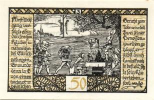 Német Birodalom/Weimari Köztársaság/ Rieder 1921. 50Pf(7x) 7klf db, teljes sor T:I