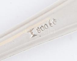 Ezüst(Ag) kanál és villa, 1+4 db, jelzettek, h: 15 cm, 16,5 cm, 19 cm, nettó: 162 g