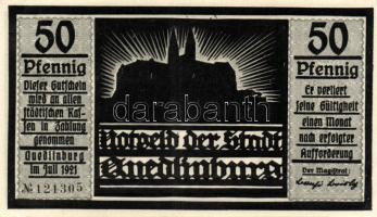 Német Birodalom/Weimari Köztársaság/ Quedlinburg 1921. 50Pf(6x) 6klf db, teljes sor T:I