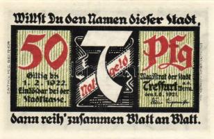 Német Birodalom/Weimari Köztársaság/ Treffurt 1921. 25Pf(2x) + 50Pf(5x) 7klf db, teljes sor T:I