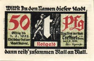 Német Birodalom/Weimari Köztársaság/ Treffurt 1921. 25Pf(2x) + 50Pf(5x) 7klf db, teljes sor T:I