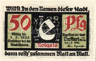 Német Birodalom/Weimari Köztársaság/ Treffurt 1921. 25Pf(2x) + 50Pf(5x) 7klf db, teljes sor T:I