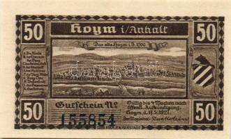 Német Birodalom/Weimari Köztársaság/Hoym 1921. 50Pf(6x) 6klf db, teljes sor T:I