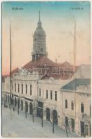 1913 Kalocsa, Városháza, Helfer szálloda. Leporello belül a villanyteleppel (fl)