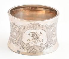 Ezüst (Ag) monogramos szalvétagyűrű, jelzett, 3,5x5 cm, nettó: 16 g