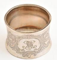Ezüst (Ag) monogramos szalvétagyűrű, jelzett, 3,5x5 cm, nettó: 16 g