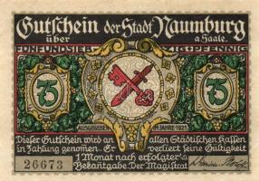 Német Birodalom/Weimari Köztársaság/ Naumburg 1921. 25Pf(3x) + 75Pf(3x) 6klf db, teljes sor T:I