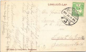 1911 Kecskemét, Rákóczi út, zsinagóga, piac, bélyeg áruda, Deutsch József üzlete + "BÁZIÁS-BUDA...