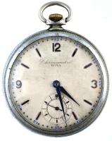 Raxa Chronometre másodpercmutatós svájci férfi zsebóra, 10 köves, kopott, d: 4,5 cm