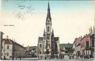 1910 Kőszeg, Fő tér, Strucz szálloda, templom