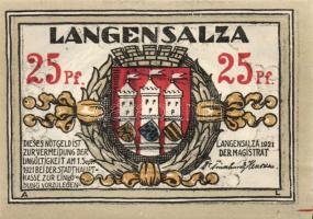 Német Birodalom/Weimari Köztársaság/ Langensalza 1921. 25Pf(6x) 6klf db, teljes sor T:I