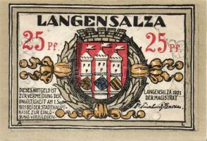 Német Birodalom/Weimari Köztársaság/ Langensalza 1921. 25Pf(6x) 6klf db, teljes sor T:I