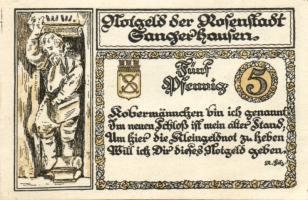 Német Birodalom/Weimari Köztársaság/ Sangerhausen 1921. 5Pf + 10Pf + 25Pf + 50Pf 4klf db, teljes sor...