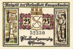 Német Birodalom/Weimari Köztársaság/ Sangerhausen 1921. 5Pf + 10Pf + 25Pf + 50Pf 4klf db, teljes sor...