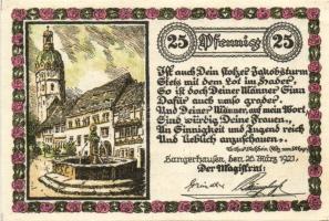 Német Birodalom/Weimari Köztársaság/ Sangerhausen 1921. 5Pf + 10Pf + 25Pf + 50Pf 4klf db, teljes sor...