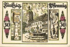 Német Birodalom/Weimari Köztársaság/ Sangerhausen 1921. 5Pf + 10Pf + 25Pf + 50Pf 4klf db, teljes sor...