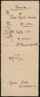 1927 Dr. Baumgartner Sándor járási tiszti orvos, Igal, kézzel írt recept copia az orvos aláírásval, Nyíri Ede állatorvos részére, lap tetején kisebb lyukkal, hajtásnyommal