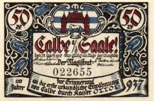 Német Birodalom/Weimari Köztársaság/ Calbe 1921. 50Pf(6x) 6klf db, teljes sor T:I