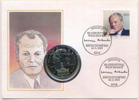 Libéria 1993. 1$ Cu-Ni Willy Brandt bélyeges érmés borítékon, elsőnapi bélyegzéssel T:1